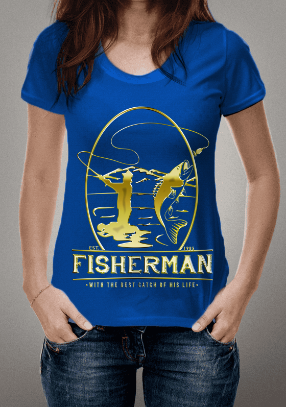Nome do produto  Fisherman with the best catch of his life. est. 1985 gold